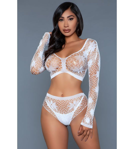 Be wicked Floral Delight Long Sleeve Lace Body Stocking