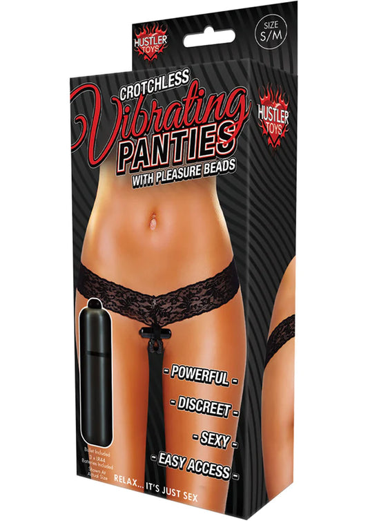 Hustler Vibrating Lace Thong with Stimulating Beads