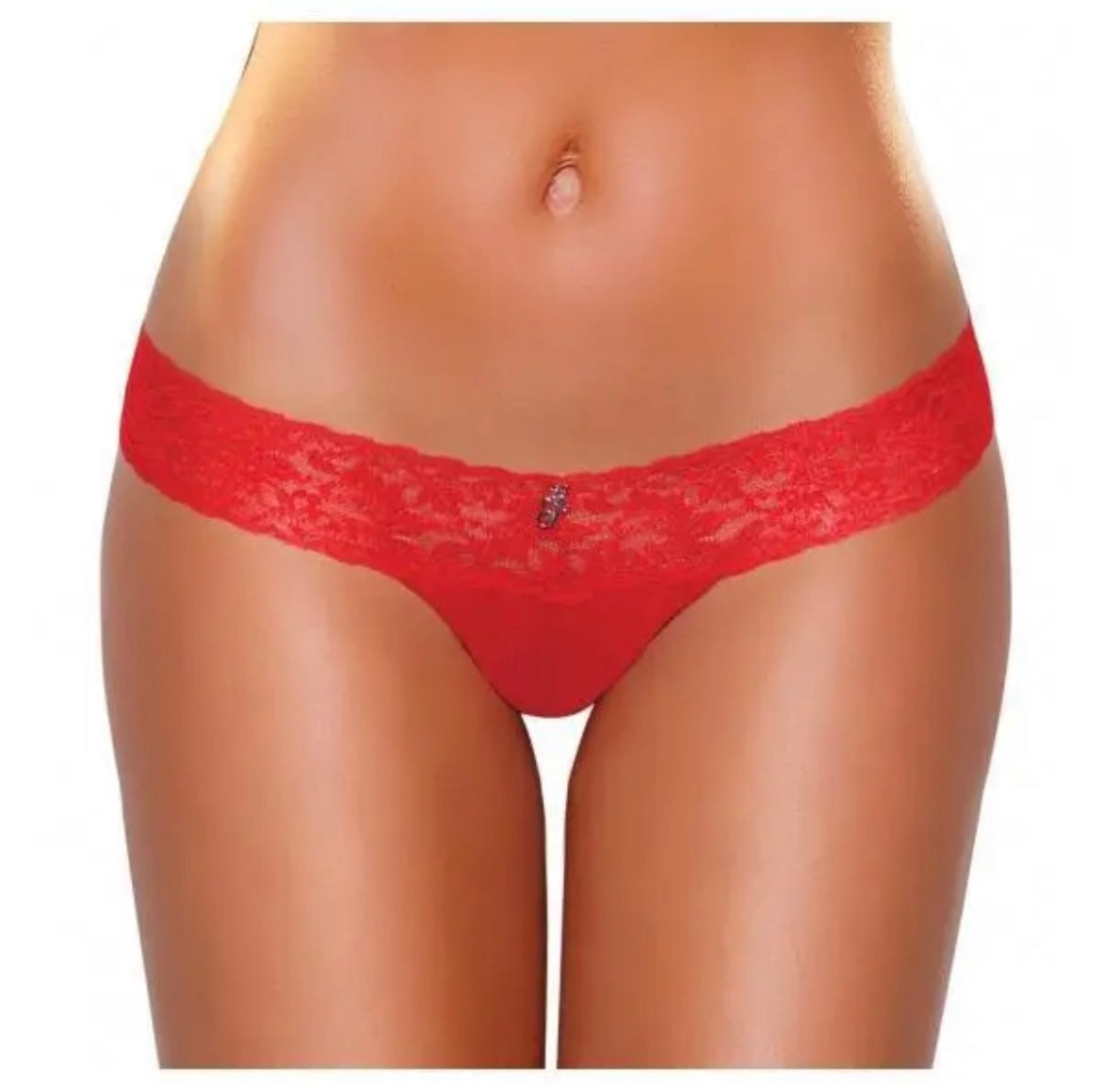Hustler Vibrating Lace Thong Panties /w Hidden Vibe Pocket